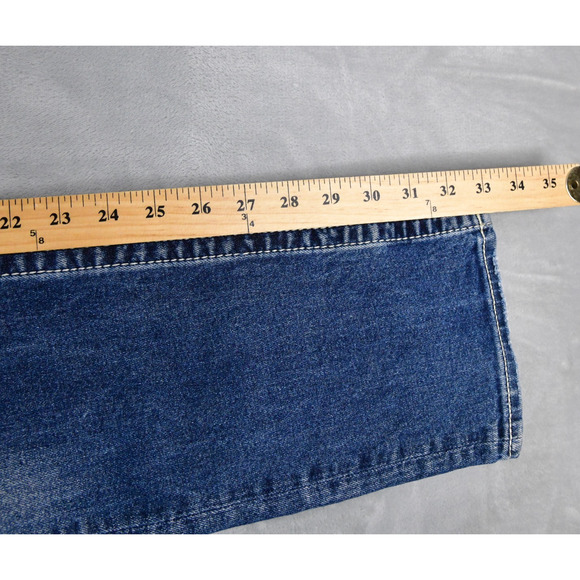 VIGOSS Jeans Womens 6 (30x33) Straight Rhinestone Blue Denim Stretch - Picture 11 of 12